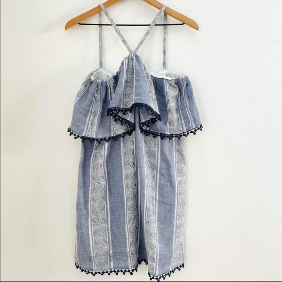 NEW THML Summer Cotton Halter Ruffle Summer Dress Size L - Picture 3 of 11